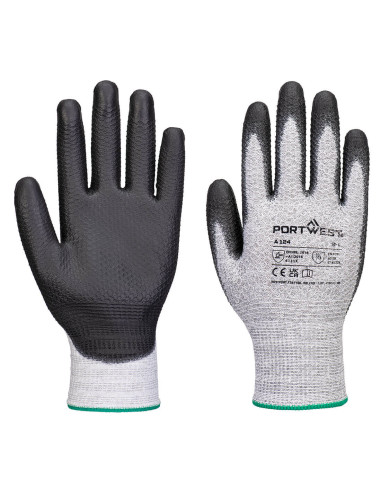 Rękawice robocze Portwest A124 Grip 13 PU Diamond Knit Szary/Czarny