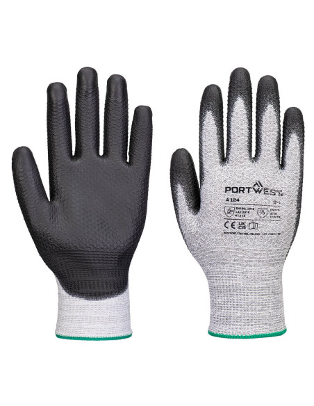 Rękawice robocze Portwest A124 Grip 13 PU Diamond Knit Szary/Czarny