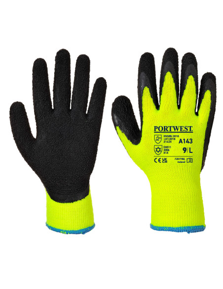 Rękawice robocze Portwest Thermal Soft Grip A143 zimowe Żółty/Czarny