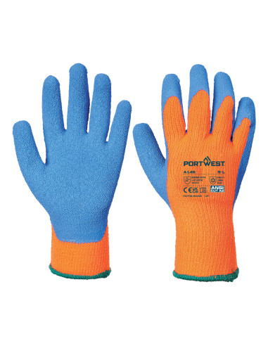Rękawice robocze Portwest Cold Grip A145 ocieplane lateksem Pomarańczowy/Niebieski