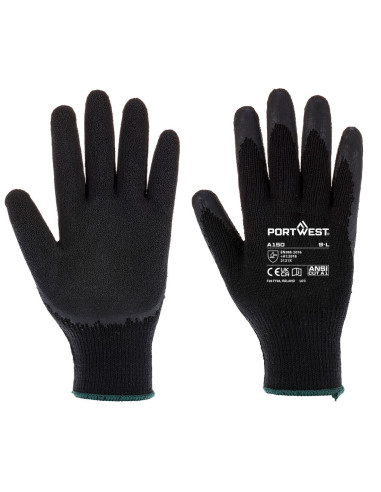 Rękawice robocze Portwest Classic Grip A150 lateksowe Czarny
