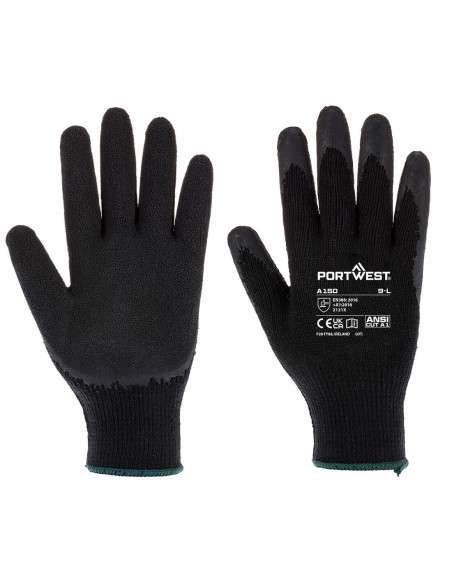 Rękawice robocze Portwest Classic Grip A150 lateksowe Czarny
