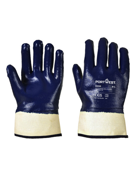Rękawice robocze Portwest A302 nitrylowe z mankietem Canvas Granatowy
