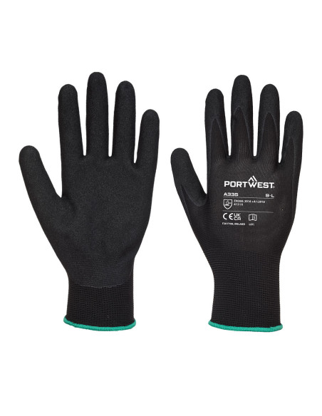 Rękawice robocze Portwest Dermi-Grip NPR15 A335 nitryl piaskowy Czarny