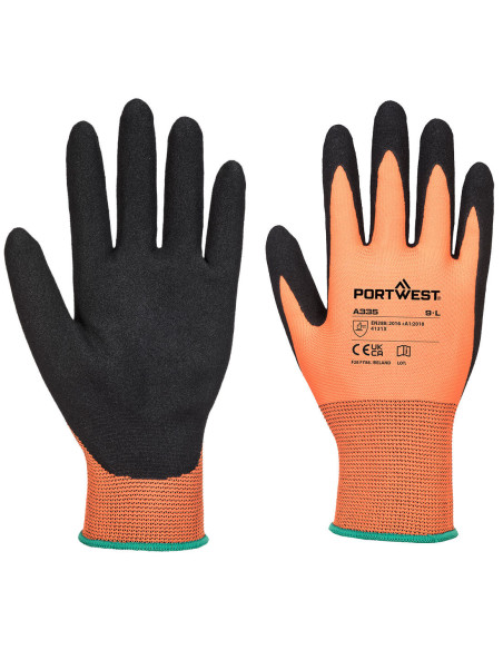 Rękawice robocze Portwest Dermi-Grip NPR15 A335 nitryl piaskowy Pomarańczowy/Czarny