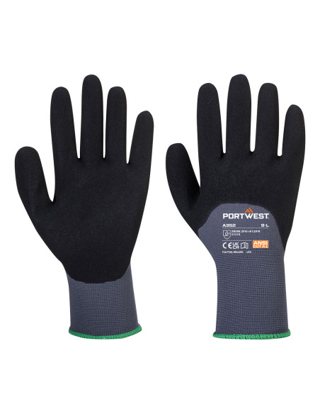 Rękawice robocze Portwest Dermaflex Ultra A352 powlekane nitrylem Szary/Czarny
