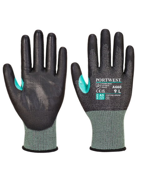 Rękawice antyprzecięciowe Portwest A660 CS powlekane PU Czarny