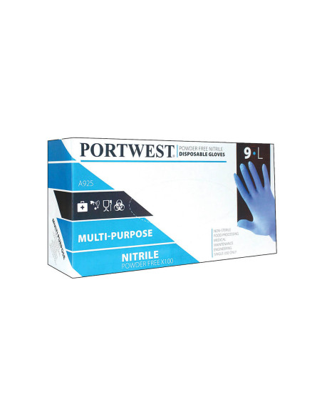 Nitrylowe rękawice jednorazowe bezpudrowe Portwest A925 | ToSafe