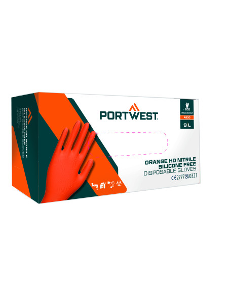 Rękawice jednorazowe nitrylowe Portwest A930 Pomarańczowy