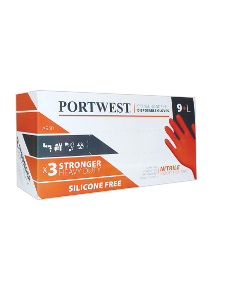 Wzmocnione rękawice jednorazowe nitrylowe Portwest A930 | ToSafe
