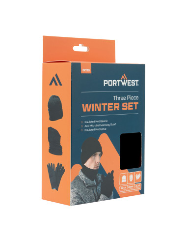 Zimowy zestaw akcesoriów Portwest B035 3 elementy | ToSafe
