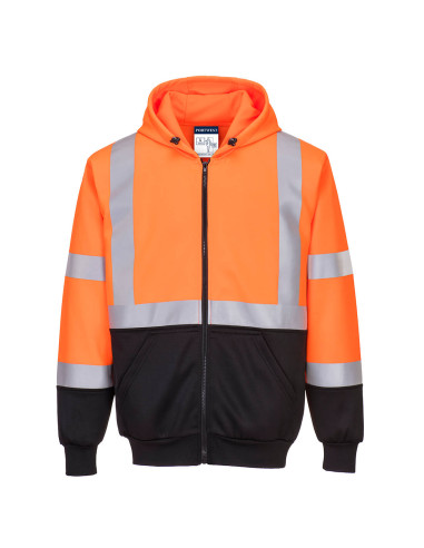 Bluza ostrzegawcza z kapturem Portwest B315 Pomarańczowy/Czarny