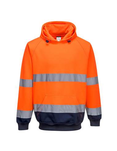 Bluza ostrzegawcza z kapturem Portwest B316 Pomarańczowy/Granatowy