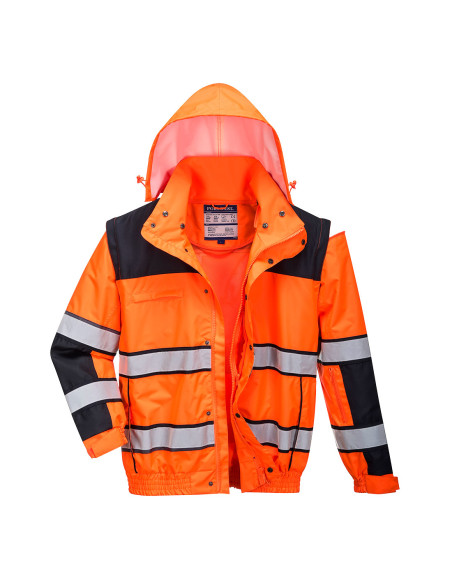 Kurtka ostrzegawcza Portwest C466 Bomber 3w1 – zimowa kurtka robocza hi-vis | ToSafe