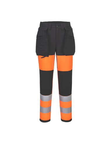 Damskie spodnie ostrzegawcze Portwest WX2 CD847 Eco Stretch Pomarańczowy/Czarny