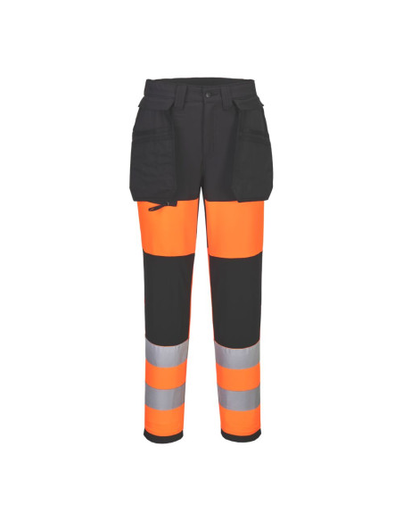 Damskie spodnie ostrzegawcze Portwest WX2 CD847 Eco Stretch Pomarańczowy/Czarny