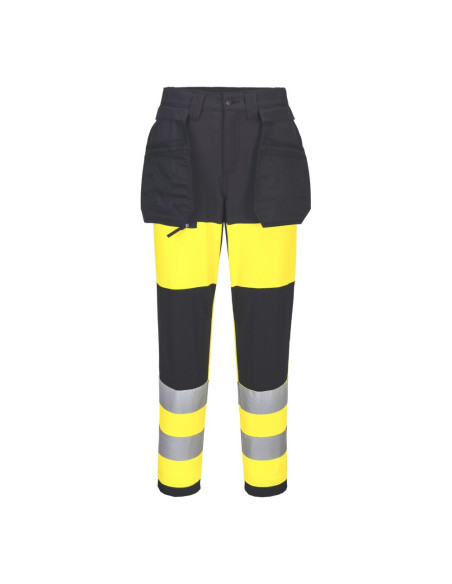 Damskie spodnie ostrzegawcze Portwest WX2 CD847 Eco Stretch Żółty/Czarny