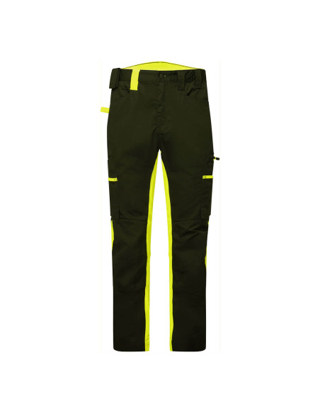 Spodnie robocze Portwest WX2 CD881 Eco Stretch z wentylacją Czarny/Żółty