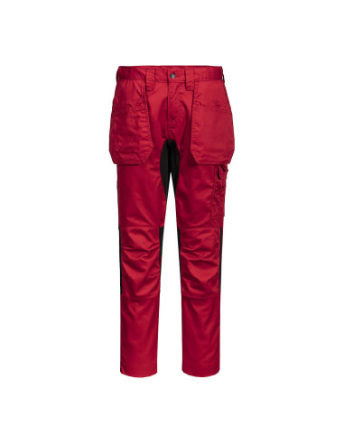 Spodnie robocze Portwest WX2 CD883 Eco Stretch z kaburami Głęboki czerwony