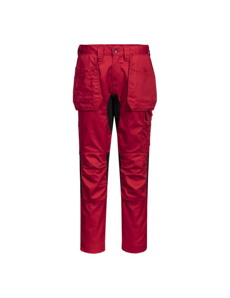 Spodnie robocze Portwest WX2 CD883 Eco Stretch z kaburami Głęboki czerwony