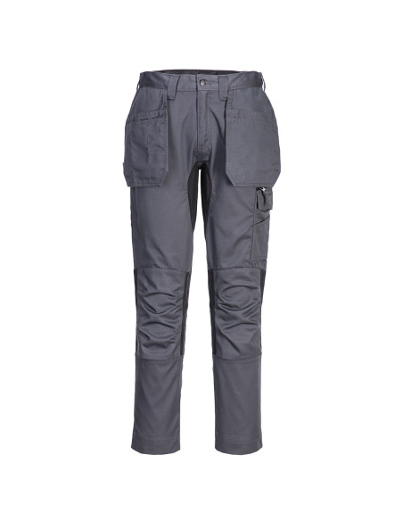 Spodnie robocze Portwest WX2 CD883 Eco Stretch z kaburami Szary