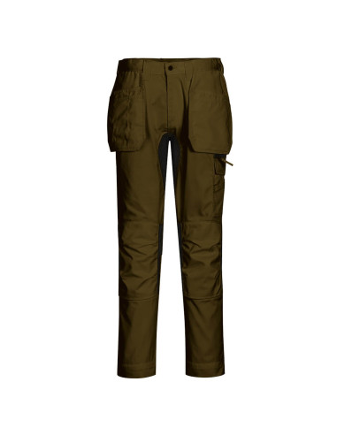 Spodnie robocze Portwest WX2 CD883 Eco Stretch z kaburami Oliwkowy