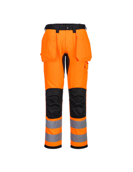 Spodnie ostrzegawcze Portwest WX2 CD889 Eco Stretch z kaburami Pomarańczowy/Czarny
