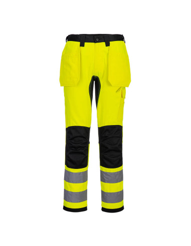 Spodnie ostrzegawcze Portwest WX2 CD889 Eco Stretch z kaburami Żółty/Czarny