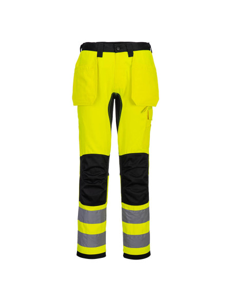Spodnie ostrzegawcze Portwest WX2 CD889 Eco Stretch z kaburami Żółty/Czarny