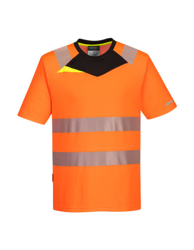 Ostrzegawcza koszulka T-shirt DX4 Portwest z krótkim rękawem Pomarańczowy/Czarny