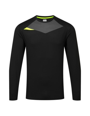 Koszulka T-shirt DX4 Portwest z długim rękawem techniczna koszulka robocza Czarny