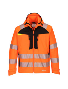 Softshell ostrzegawczy Portwest DX475 DX4 odzież robocza hi vis Pomarańczowy/Czarny