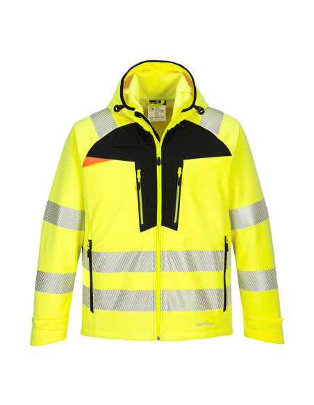Softshell ostrzegawczy Portwest DX475 DX4 odzież robocza hi vis Żółty/Czarny