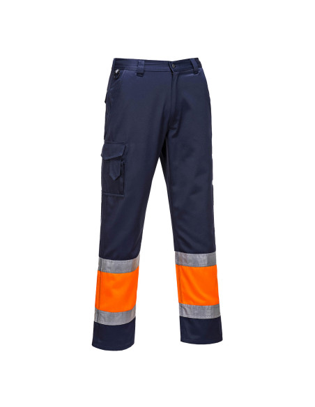 Spodnie bojówki ostrzegawcze Portwest E049 hi-vis Pomarańczowy/Granatowy