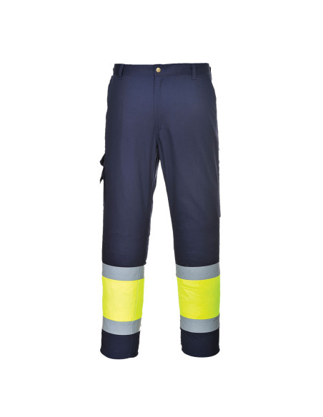 Spodnie bojówki ostrzegawcze Portwest E049 hi-vis Żółty/Granatowy