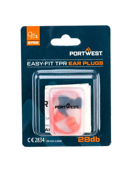 Zatyczki do uszu Easy Fit TPR Portwest EP22 ochrona słuchu Pomarańczowy