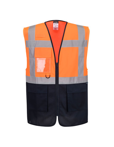 Kamizelka ostrzegawcza Portwest ES076 hi-vis z kieszeniami Pomarańczowy/Granatowy