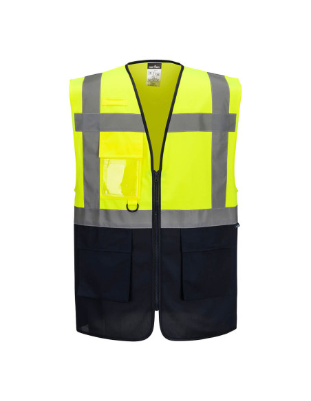 Kamizelka ostrzegawcza Portwest ES076 hi-vis z kieszeniami Żółty/Granatowy