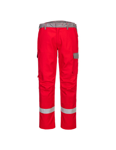 Spodnie trudnopalne dwukolorowe Portwest FR06 Bizflame Industry Czerwony