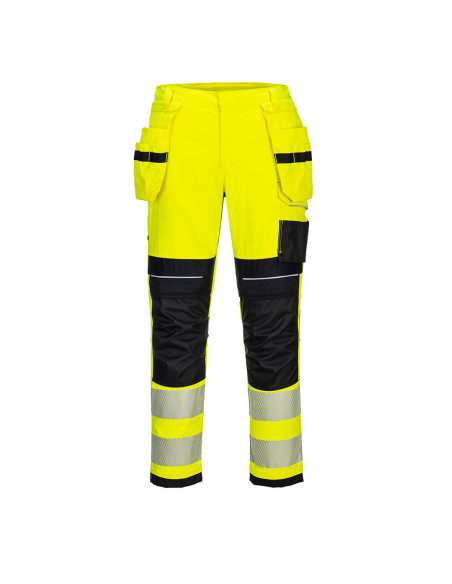 Spodnie trudnopalne Portwest FR407 Modaflame PW3 z kieszeniami kaburowymi Żółty/Czarny