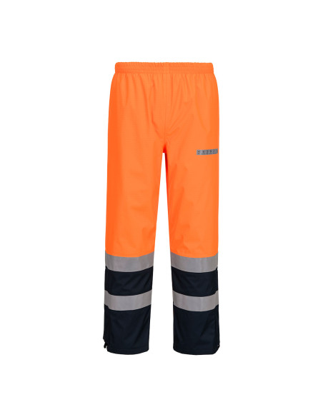 Spodnie trudnopalne Portwest FR410 Bizflame Rain+ Hi-Vis Light Arc Pomarańczowy/Granatowy