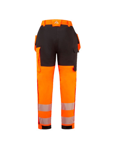 Zimowe spodnie trudnopalne ostrzegawcze Portwest FR427 Modaflame Rain PW3 z kieszeniami kaburowymi | ToSafe