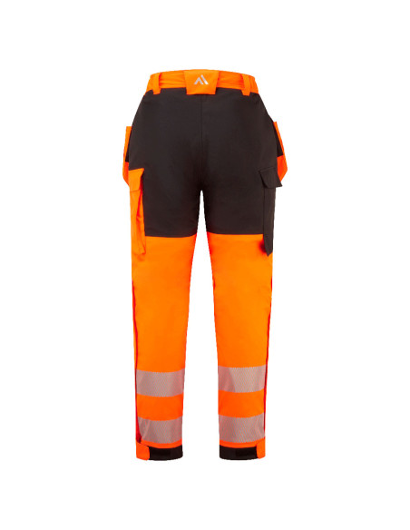 Zimowe spodnie trudnopalne ostrzegawcze Portwest FR427 Modaflame Rain PW3 z kieszeniami kaburowymi | ToSafe
