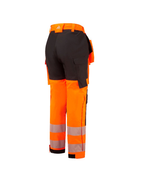 Zimowe spodnie trudnopalne ostrzegawcze Portwest FR427 Modaflame Rain PW3 z kieszeniami kaburowymi | ToSafe
