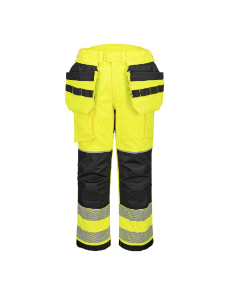 Spodnie zimowe trudnopalne Portwest FR427 Modaflame Rain PW3 z kieszeniami kaburowymi Żółty/Czarny