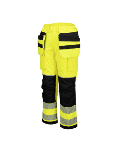 Zimowe spodnie trudnopalne ostrzegawcze Portwest FR427 Modaflame Rain PW3 z kieszeniami kaburowymi | ToSafe