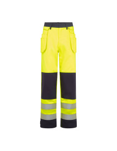 Spodnie trudnopalne Portwest FR440 Bizflame Work HV z kaburami Żółty/Granatowy