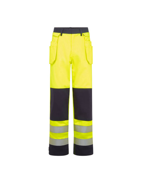Spodnie trudnopalne Portwest FR440 Bizflame Work HV z kaburami Żółty/Granatowy