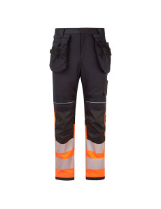 Spodnie trudnopalne Portwest FR452 Modaflame Work PW3 z kaburami Pomarańczowy/Czarny