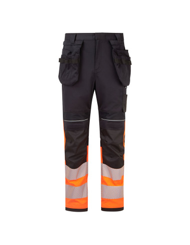Spodnie trudnopalne Portwest FR452 Modaflame Work PW3 z kaburami Pomarańczowy/Czarny